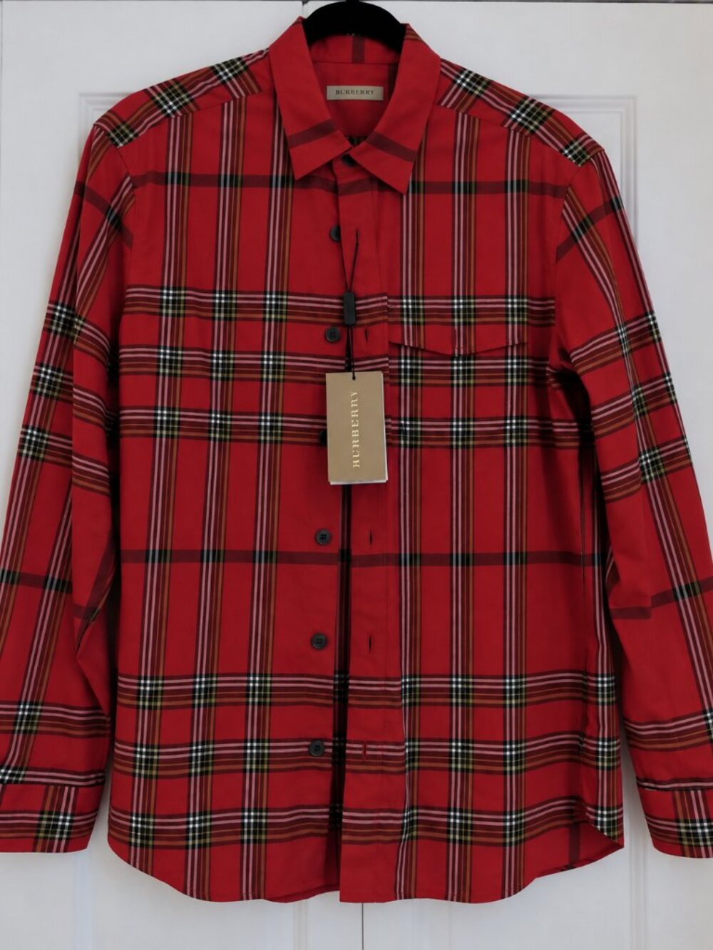 NWT BURBERRY Men’s Red Check Shirt – Size M – Original MSRP $295